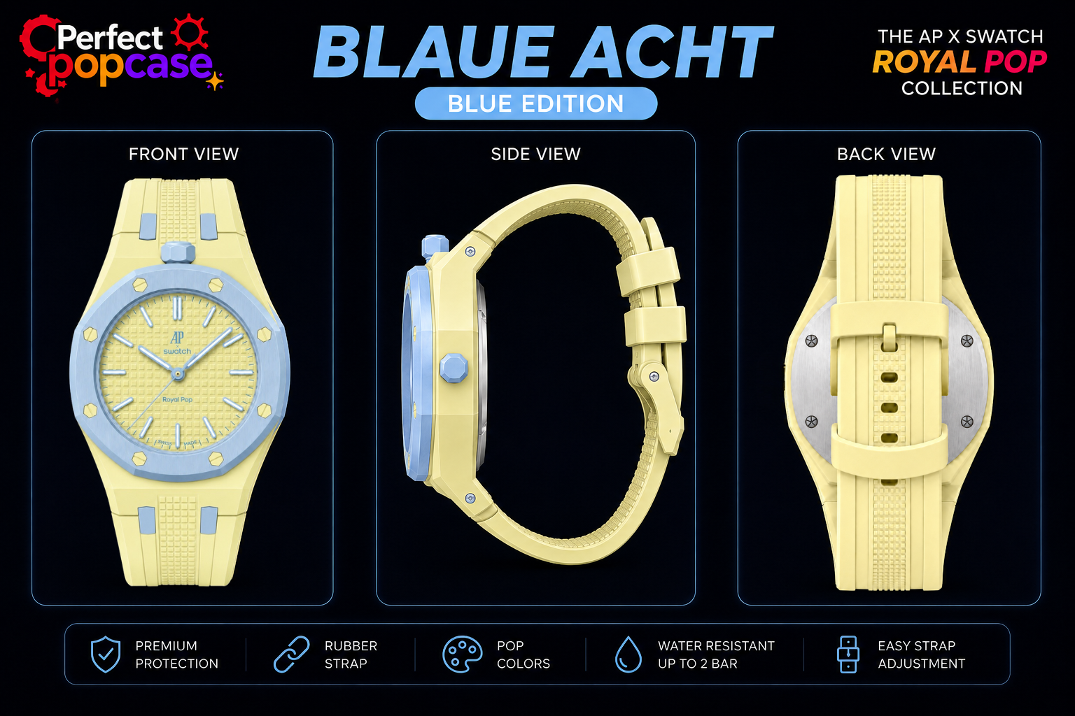 AP x Swatch Blaue Acht - Rubber Strap