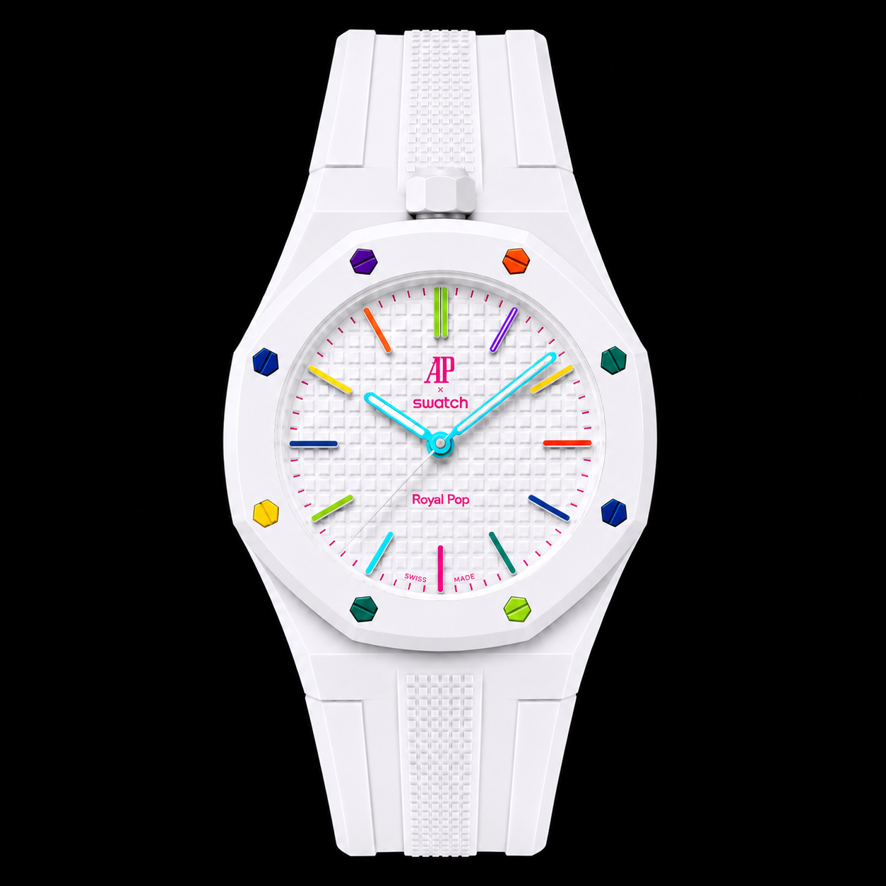 AP x Swatch Huit Blanc - Rubber Strap