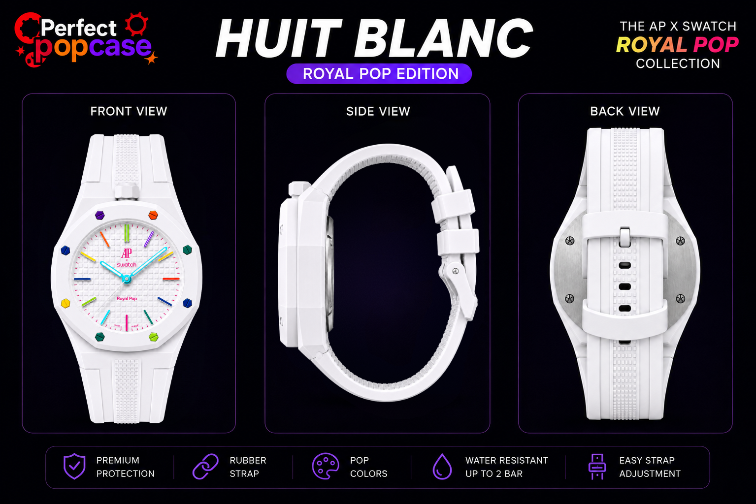 AP x Swatch Huit Blanc - Rubber Strap